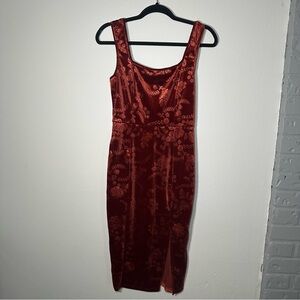 Elegant Red Sheath Midi Dress for Cocktail Nights